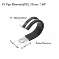 Uxcell 7 8 22mm Cable Clamp 304 Stainless Steel Rubber Cushioned Insulated R Shape Metal 10pcs