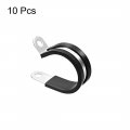 Uxcell 7 8 22mm Cable Clamp 304 Stainless Steel Rubber Cushioned Insulated R Shape Metal 10pcs