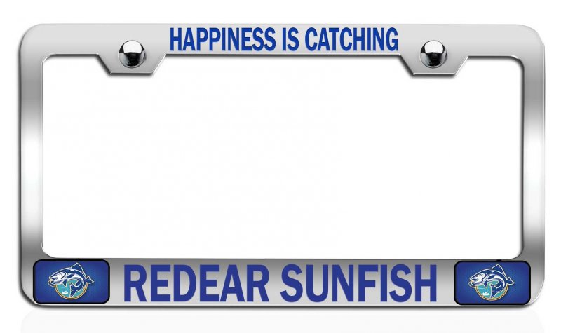 Happiness Is Catching Redear Sunfish Fishing Chrome Metal License Plate Frame Tag Holder Y91