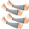 2 Pairs Cut Resistant Sleeve Arm Protection Sleeves Level 5 Safety Protective For Men Women Gray 8 6 X 3 7 Inches 