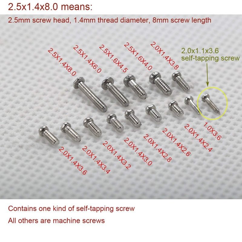 1000 Piece Eyeglass And Watch Screws Assortment Kit Stainless Steel Micro Screw Nut Set With Screwdriver For Glasses