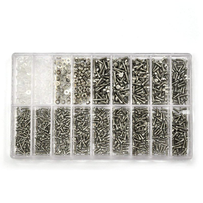1000 Piece Eyeglass And Watch Screws Assortment Kit Stainless Steel Micro Screw Nut Set With Screwdriver For Glasses