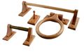 Ldr 165 9955 Rustic Oak 4 Piece Bathware Set Including 24-inch Towel Bar Ring Robe Hook And Toilet Paper Holder 