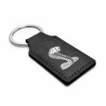 Ipick Image Compatible With Ford Mustang Cobra Rectangular Black Leatherette Key Chain