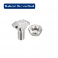 Uxcell M8x16mm T Slot Drop-in Bolt And M8 Hexagon Flange Nut Set 8 Sets Hammer Head-bolt T Shape Stud Sliding Screw For 45