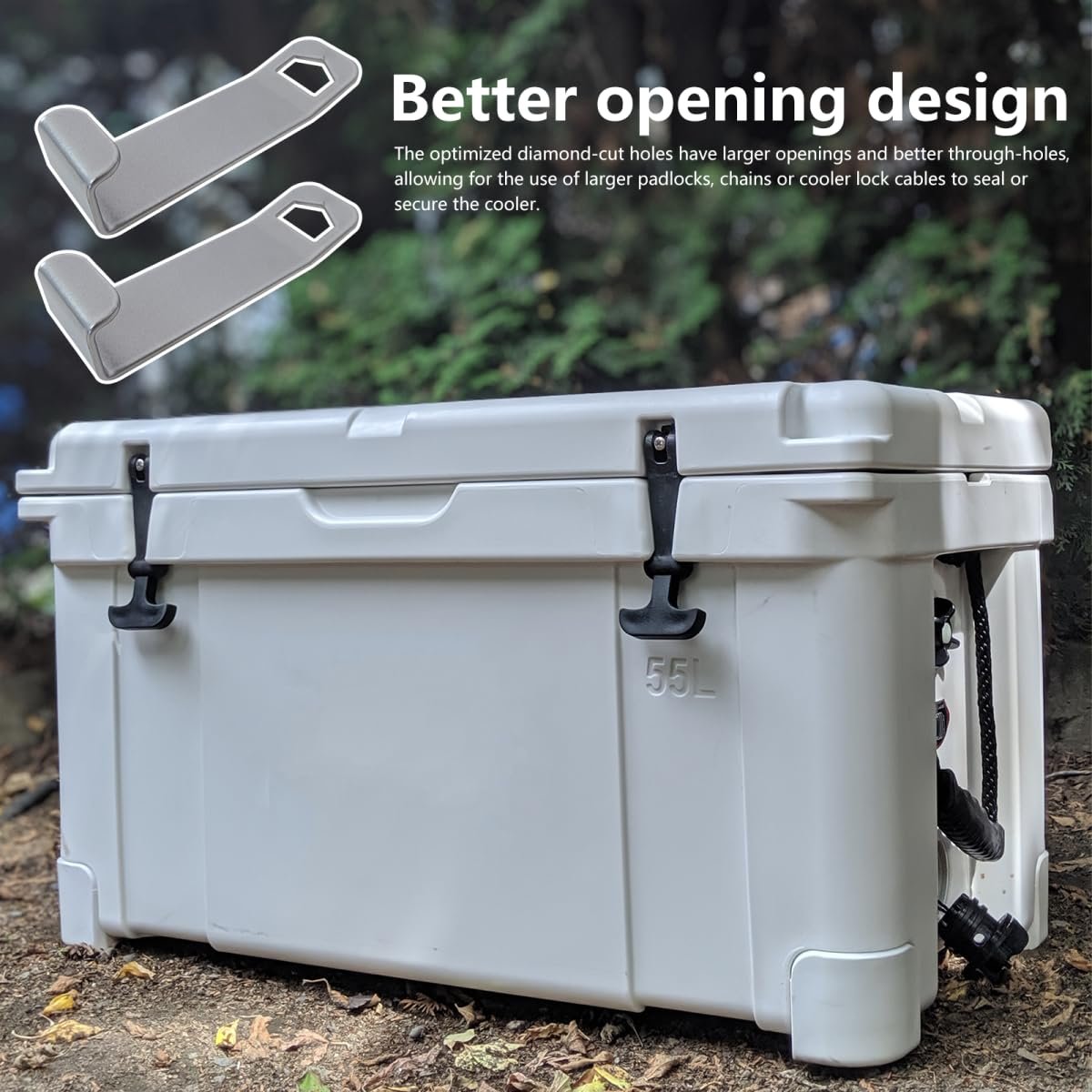 2pcs Cooler Lock Brackets Heavy Duty Stainless Steel Locking Bracket For Tie-down Security Compatible Yeti Rtic Accessories