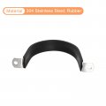 Uxcell 6pcs 74mm 2-7 8 Cable Clamp Rubber Pipe Strap Cushioned 304 Stainless Steel Hose U Shape Metal Tube Holder For Wire