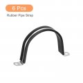 Uxcell 6pcs 74mm 2-7 8 Cable Clamp Rubber Pipe Strap Cushioned 304 Stainless Steel Hose U Shape Metal Tube Holder For Wire