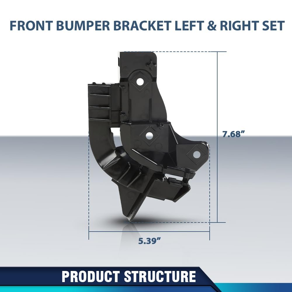 Front Bumper Bracket Pair For Land Rover Range 2010 2011 2012 Lr011467 Lr011577 Black Pp Material