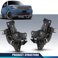 Front Bumper Bracket Pair For Land Rover Range 2010 2011 2012 Lr011467 Lr011577 Black Pp Material