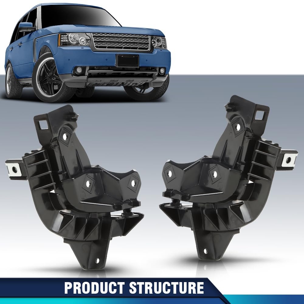 Front Bumper Bracket Pair For Land Rover Range 2010 2011 2012 Lr011467 Lr011577 Black Pp Material