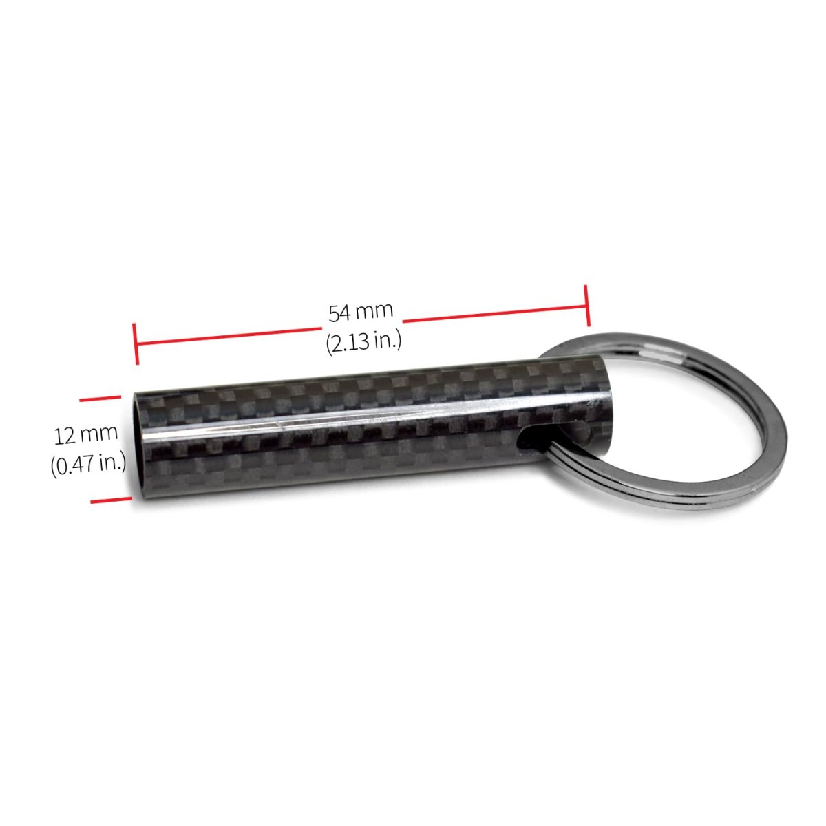 Dodge Black Real Carbon Fiber Tube Style Keychain With Leather Strap 2 13 In X 0 5 Model E3