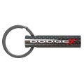 Dodge Black Real Carbon Fiber Tube Style Keychain With Leather Strap 2 13 In X 0 5 Model E3
