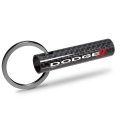 Dodge Black Real Carbon Fiber Tube Style Keychain With Leather Strap 2 13 In X 0 5 Model E3
