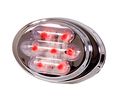 Maxxima M36180rcl Red Led Clear Lens Mini Oval Clearance Marker Light With Stainless Steel Bezel 