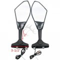 Tcmt Carbon Led Turn Signal Mirrors Fits For Kawasaki Ninja Zx14 Zzr1400 Zx-10r 2006-2011