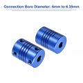 Uxcell 5pcs 6mm To 6 35mm Aluminum Alloy Shaft Coupling L25xd19 Flexible Coupler With Screws For Encoders And Motors Blue