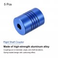 Uxcell 5pcs 6mm To 6 35mm Aluminum Alloy Shaft Coupling L25xd19 Flexible Coupler With Screws For Encoders And Motors Blue