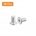 Uxcell M5-0 8 X 10mm 50pcs Flat Round Head Screws 304 Stainless Steel Phillips Drive Machine Hardware Fastener For Furniture