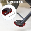 1 Set Motorcycle Kickstand Pad Side Stand Bracket Foot Extension Enlarger Plate Support For Kawasaki Z900rs 2018-2022 Red