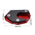 1 Set Motorcycle Kickstand Pad Side Stand Bracket Foot Extension Enlarger Plate Support For Kawasaki Z900rs 2018-2022 Red