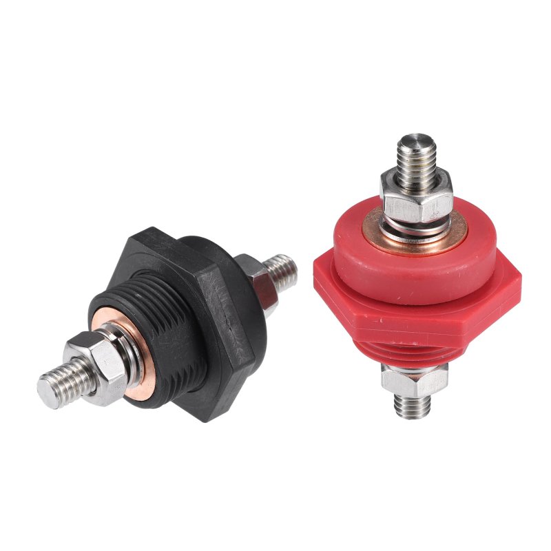 1 Pair High Current 3 8 Thru Panel Battery Terminal Connectors For Trucks Cars Suv Boats