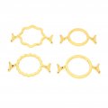 4 Pcs Metal Wax Seal Kit With Round Flower Hexagonal Mold Shapes For Stamp Wax Mat Wedding Invitations Envelopes Cards Gifts