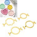 4 Pcs Metal Wax Seal Kit With Round Flower Hexagonal Mold Shapes For Stamp Wax Mat Wedding Invitations Envelopes Cards Gifts