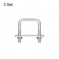 Uxcell Square U-bolts 3 Sets 32mm 1 26 Inner Width 46mm Length M6 304 Stainless Steel U Clamp Bolt With Nuts And Plates For