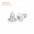 Uxcell St2 5x6mm White Screws Self Tapping 100pcs Pan Head Phillips Wood For Woodworking