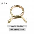 Uxcell Double Wire Spring Hose Clamp 10pcs 65mn Steel 23mm Inner Dia Fit 24mm-25 3mm Od Fuel Line Silicone Tube Clips Color