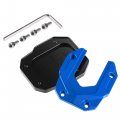 Uxcell 1 Set Aluminum Alloy Motorcycle Kickstand Plate Pad For Bmw C400gt 2023 Extension Foot Support With Wrench Blue Black
