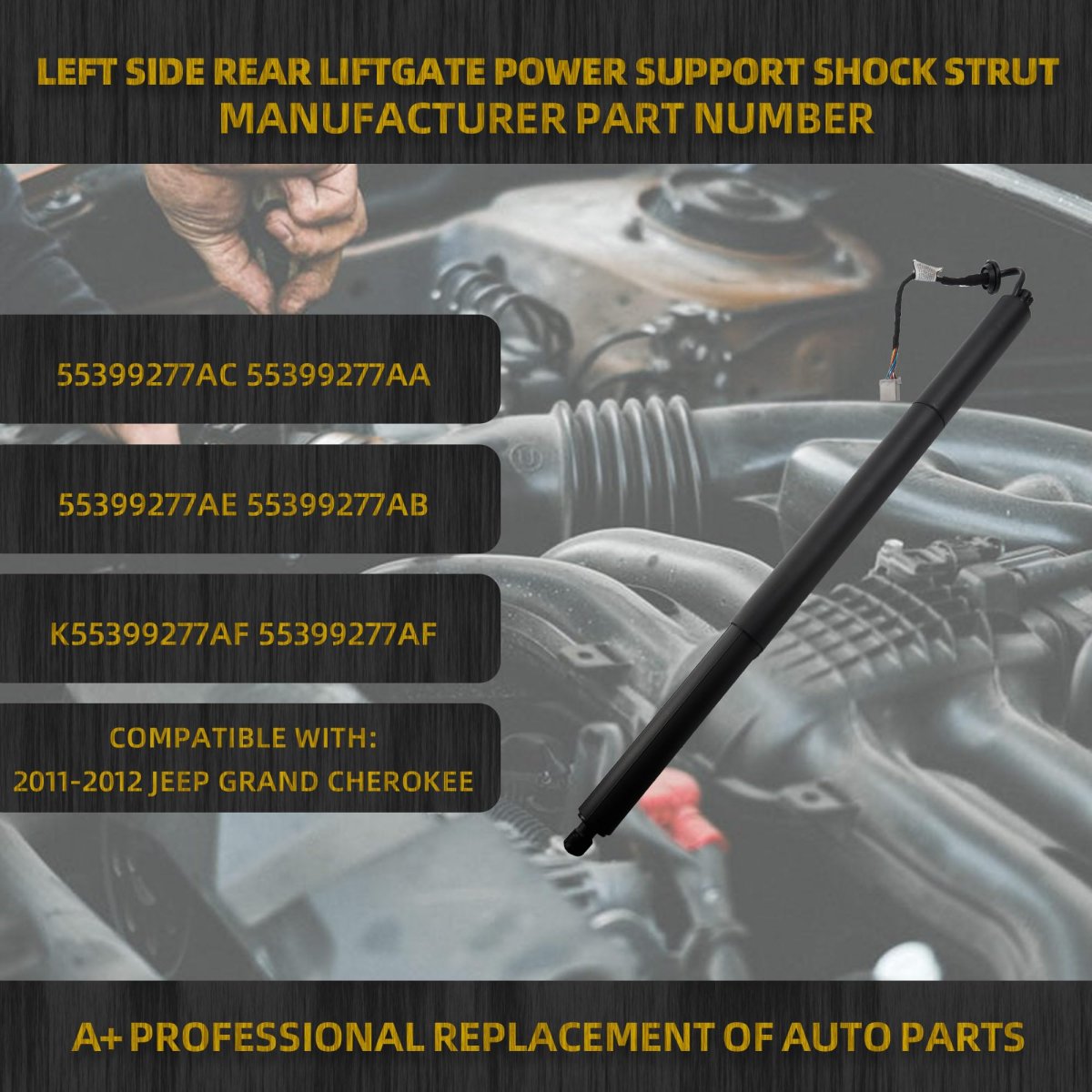 Dasbecan Rear Left Tailgate Power Lift Support Strut For Jeep Grand Cherokee 2011 2012 Sport Utility Wk2 Series Oe Replace