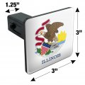 Illinois State Flag Tow Trailer Hitch Cover Plug Insert