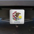 Illinois State Flag Tow Trailer Hitch Cover Plug Insert