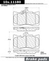 Stoptech 103 11180 Brake Pad Ceramic 