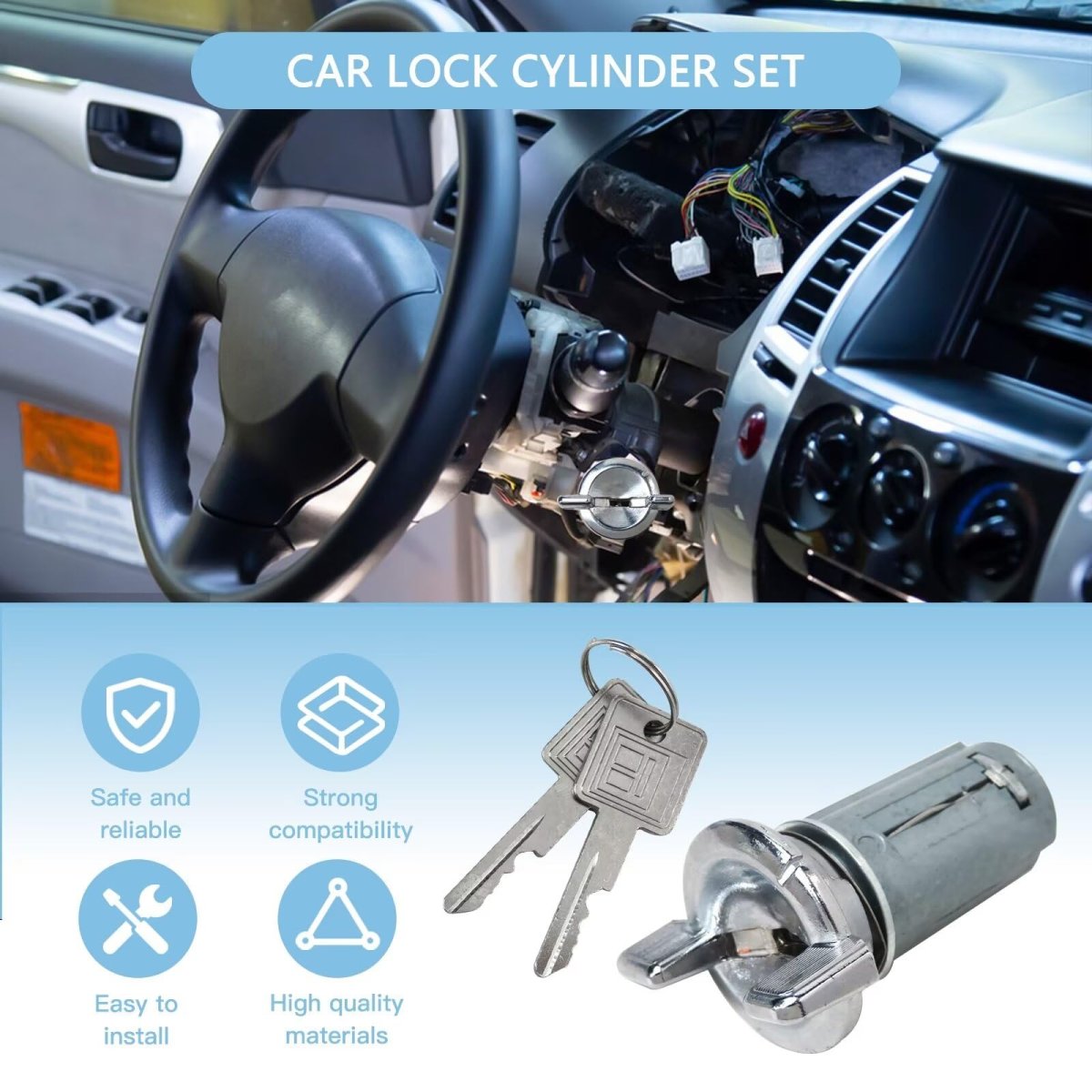 607893 608307 605533 Ignition Doors Trunk Lock Cylinder W Keys Kit Fit For Buick Skylark Sr Coupe 2-door 5 7l 5733cc 350cu In