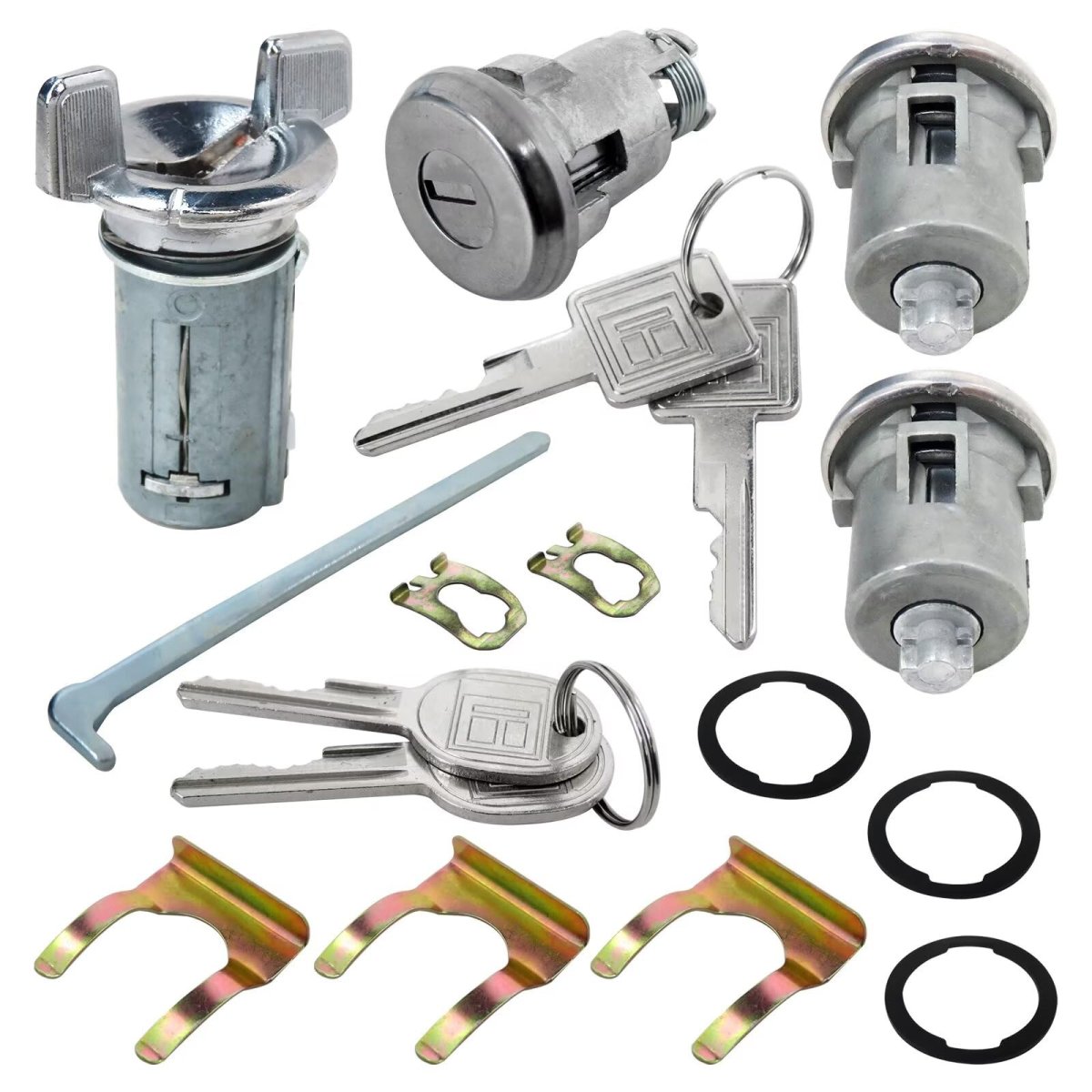 607893 608307 605533 Ignition Doors Trunk Lock Cylinder W Keys Kit Fit For Buick Skylark Sr Coupe 2-door 5 7l 5733cc 350cu In