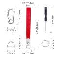 Leather Wristlet Keychain For Car And Home Keys Red Microfiber Wrist Lanyard With Anti Lost D Ring 3 Key Rings Quick Release