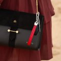 Leather Wristlet Keychain For Car And Home Keys Red Microfiber Wrist Lanyard With Anti Lost D Ring 3 Key Rings Quick Release