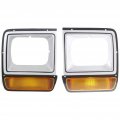 Dodge Ramcharger D150 Headlight Door 1986 87 88 89 1990 Driver And Passenger Side Pair Set W Single Head Lamp Silver Ch2512122 