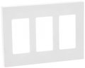 Leviton 80311-sw 3-gang Decora Plus Wallplate Screwless Snap-on Mount White 