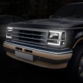 Auto Dynasty Led Drl Black Clear Corner Headlight W Bumper Lamps Tool Kit Compatible With Ford Explorer 91-94