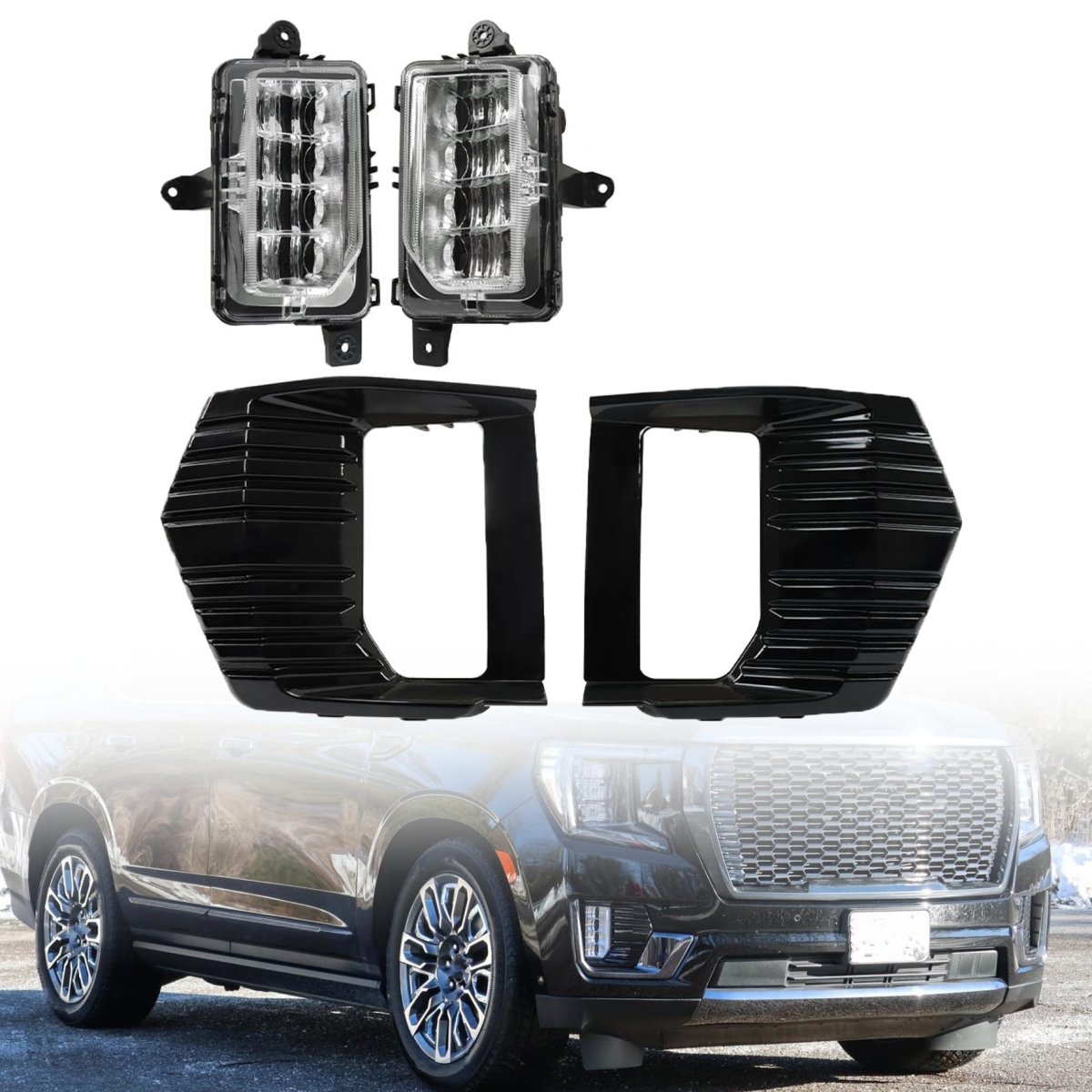 1 Pair Front Fog Light Assembly Replacement For Yukon Xl 2021 2022 2023 Left And Right Side Driving Lamps Clear Lens Direct