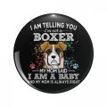 1080 Graphics Boxer Dog Funny Mom Puppy Baby Lover Key Chain Stainless Steel Keychain With Ring 