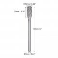 Uxcell Carbide Burrs Rotary Files Double Cut Cylinder Tungsten Tip 10mm Cutting Head 6mm Shank 100mm 4-inch Length For Wood
