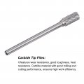 Uxcell Carbide Burrs Rotary Files Double Cut Cylinder Tungsten Tip 10mm Cutting Head 6mm Shank 100mm 4-inch Length For Wood