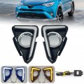 Drl Fog Lights Bezels For 2016 2017 2018 Toyota Rav4 Led With Daytime Running Covers Not Included 