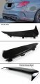 Fits For 2015-2018 Mercedes Benz W205 C450 C43 C63 Amg 4 Door Sedan Glossy Black Snap On Rear Bumper Vent Canards Inserts