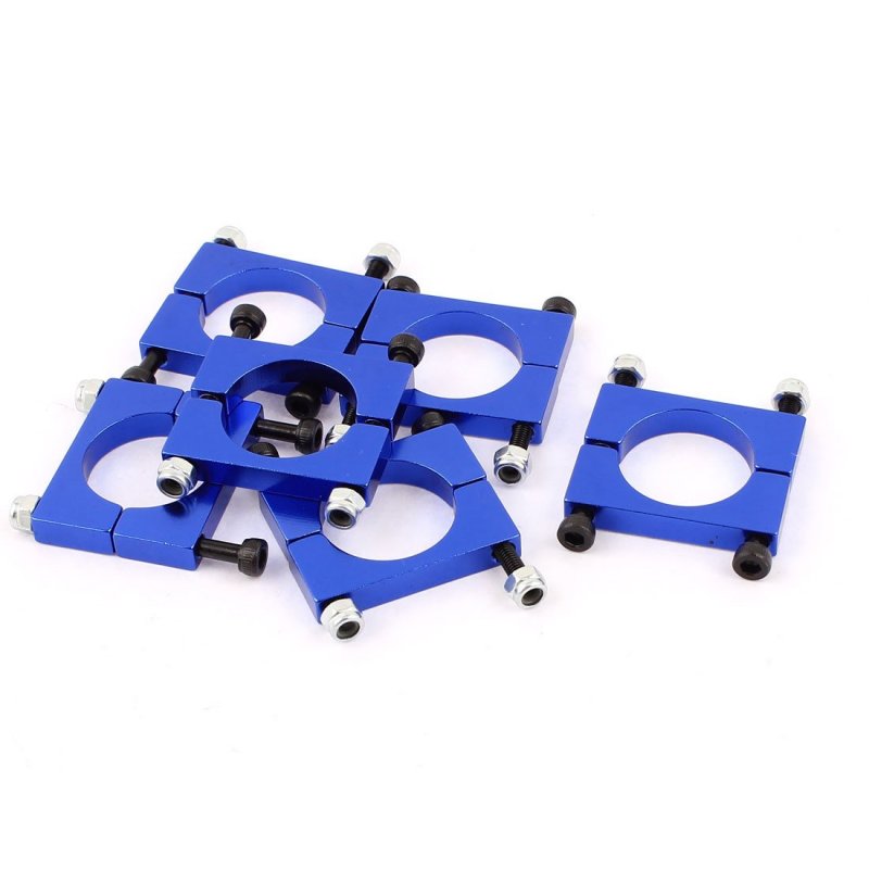 Iivverr 6pcs 20mm Blue Aluminum Clamp For Carbon Fiber Tube Quadcopter Abrazadera De Aluminio Azul Para Tubo Fibra Carbono